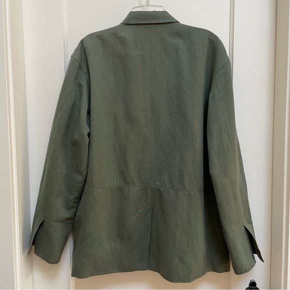 Apiece Apart oversized olive green linen blend blazer - Picture 2 of 16